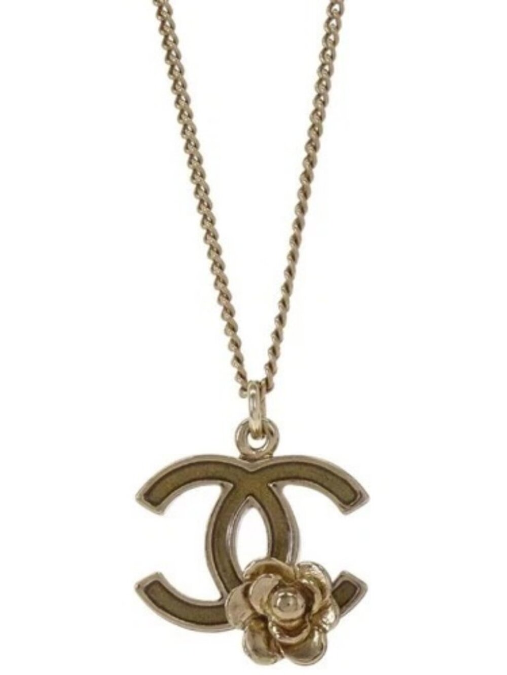 Chanel Gold CC Flower Pendant Necklace 07P 168135